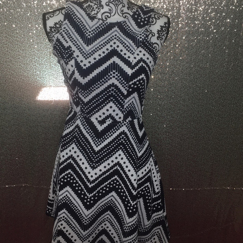Navy and white dress
